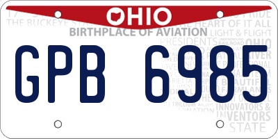 OH license plate GPB6985