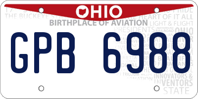 OH license plate GPB6988