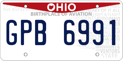 OH license plate GPB6991