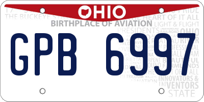 OH license plate GPB6997