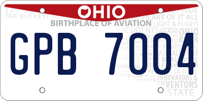 OH license plate GPB7004