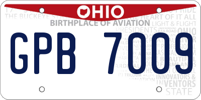 OH license plate GPB7009