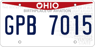 OH license plate GPB7015
