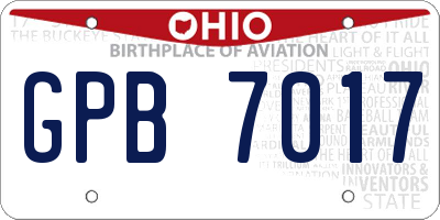 OH license plate GPB7017