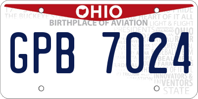 OH license plate GPB7024