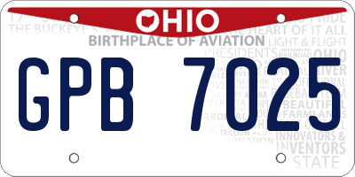 OH license plate GPB7025
