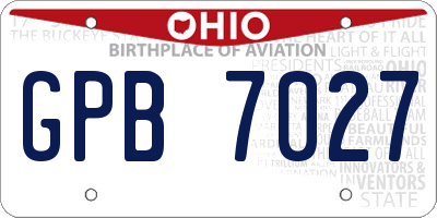 OH license plate GPB7027