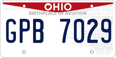 OH license plate GPB7029