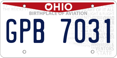 OH license plate GPB7031