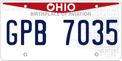 OH license plate GPB7035
