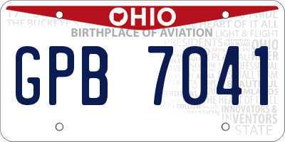 OH license plate GPB7041