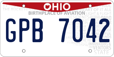 OH license plate GPB7042