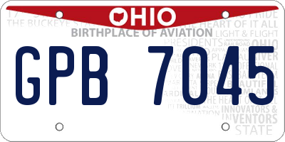 OH license plate GPB7045