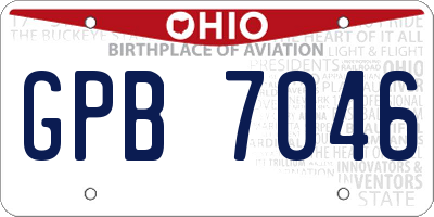 OH license plate GPB7046