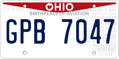OH license plate GPB7047