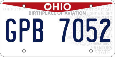 OH license plate GPB7052