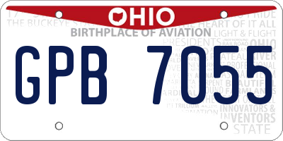OH license plate GPB7055