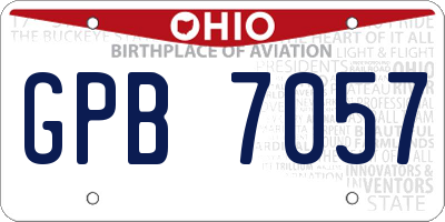 OH license plate GPB7057