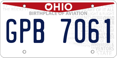 OH license plate GPB7061