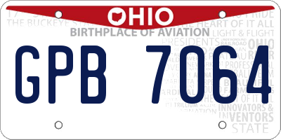 OH license plate GPB7064