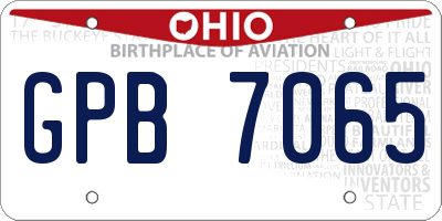 OH license plate GPB7065