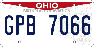 OH license plate GPB7066