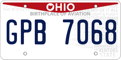 OH license plate GPB7068