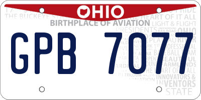 OH license plate GPB7077
