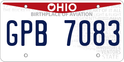 OH license plate GPB7083