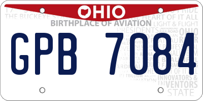 OH license plate GPB7084