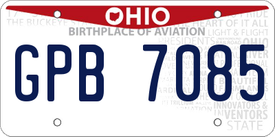 OH license plate GPB7085