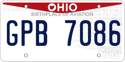 OH license plate GPB7086