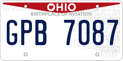 OH license plate GPB7087
