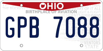 OH license plate GPB7088