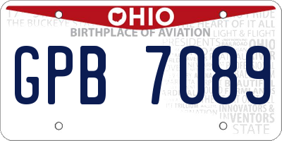 OH license plate GPB7089