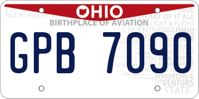 OH license plate GPB7090