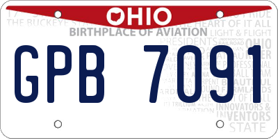 OH license plate GPB7091