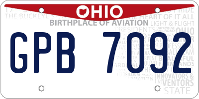 OH license plate GPB7092