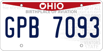 OH license plate GPB7093