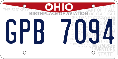 OH license plate GPB7094