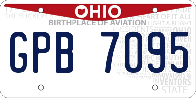 OH license plate GPB7095