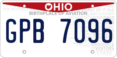 OH license plate GPB7096