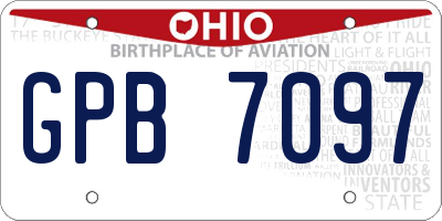 OH license plate GPB7097