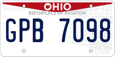 OH license plate GPB7098