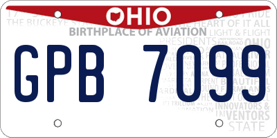 OH license plate GPB7099