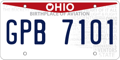OH license plate GPB7101