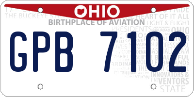 OH license plate GPB7102