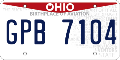 OH license plate GPB7104