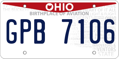 OH license plate GPB7106