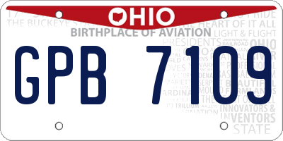 OH license plate GPB7109
